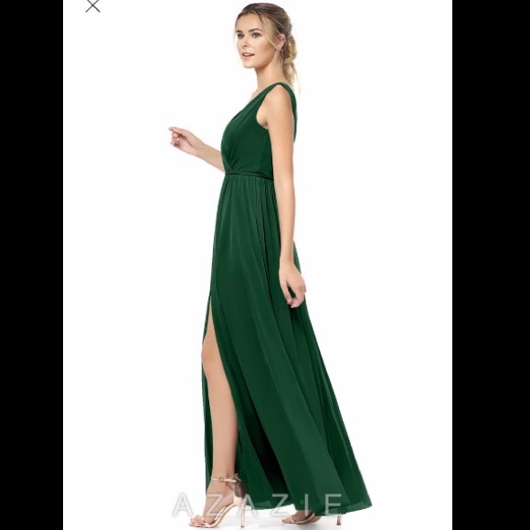 Azazie Tanicia Dress Dark Green - Picture 3 of 3